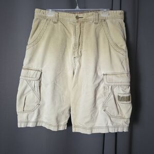 Unionbay Cargo Shorts Men Khaki 100 Percent Cotton Size 36 Multi Pocket Outdoor